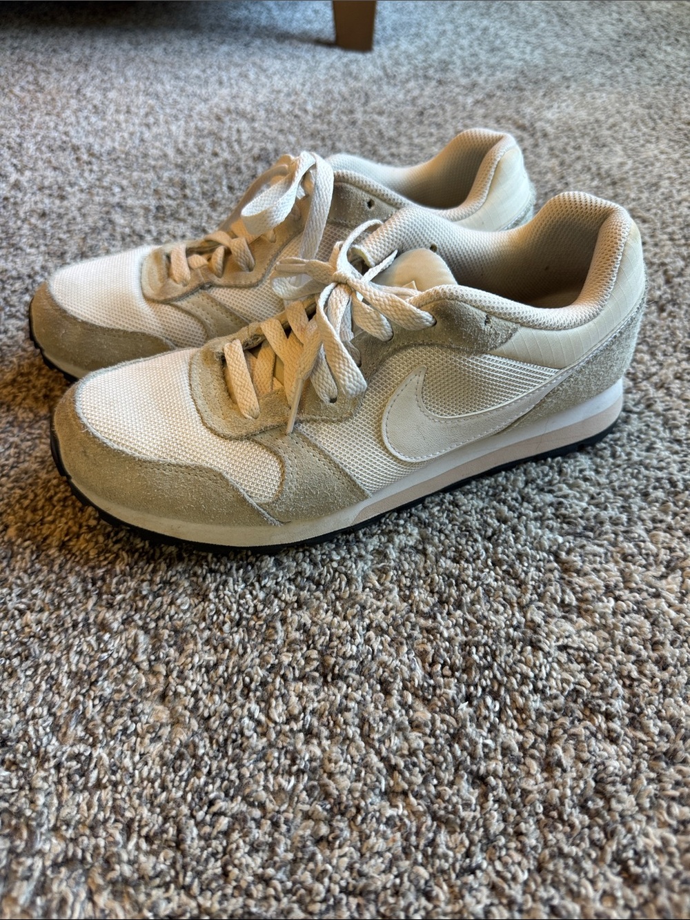 Nike Women's Cream Mesh & Suede Runner Sneakers
